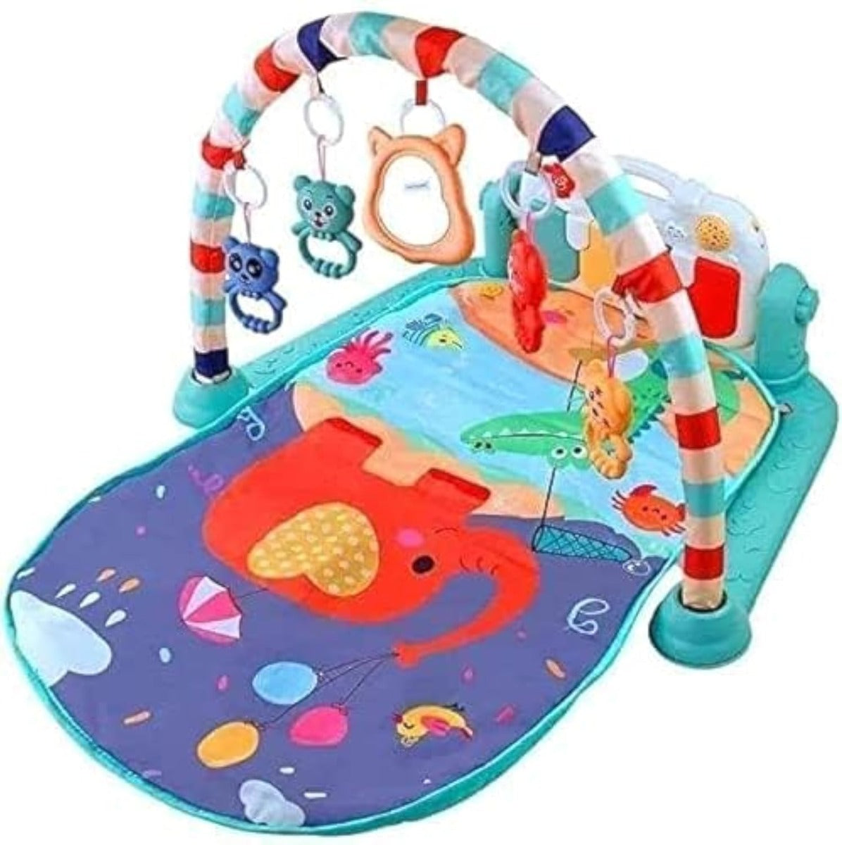Baby Play Mat, Fun Piano Tummy Time Activity with 5 Educational Sensory Toys - No:8006