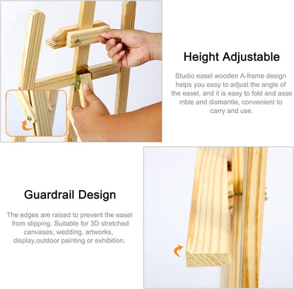 K-max Trintion Easel Stand 1.5M Studio Easel Adjustable Drawing Painting - No:HJ-175B