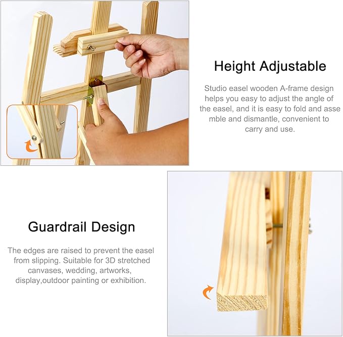 Easel Stand 1.2M Studio Easel Adjustable Drawing Painting Holder Folding Art Stand - No:M108