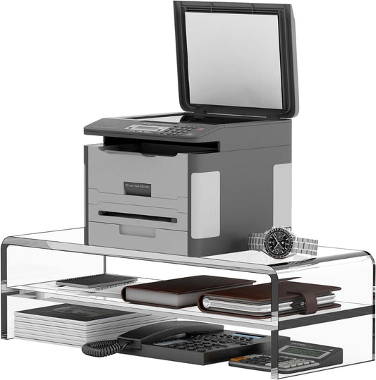 Acrylic Monitor Stand, 2 Tiers Computer Monitor Riser.