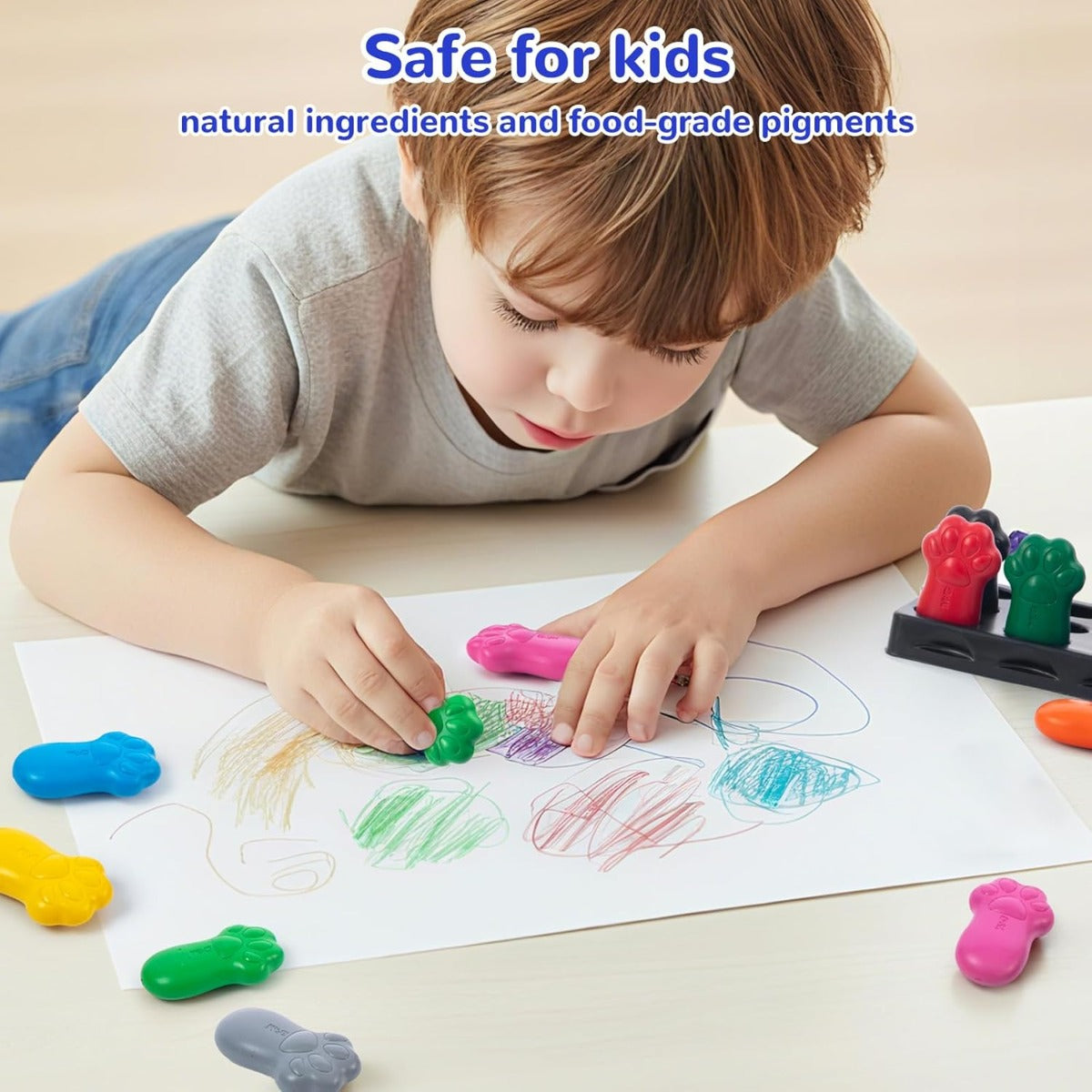 M&G Chenguang So Many Cats Claw Shaped Wax Crayon 12 Colors Bright and Safe Artistic Expression, SMC, Non-Toxic- No:AGMX4151