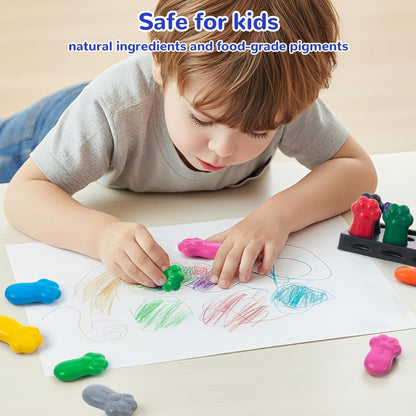 M&G Chenguang So Many Cats Claw Shaped Wax Crayon 12 Colors Bright and Safe Artistic Expression, SMC, Non-Toxic- No:AGMX4151