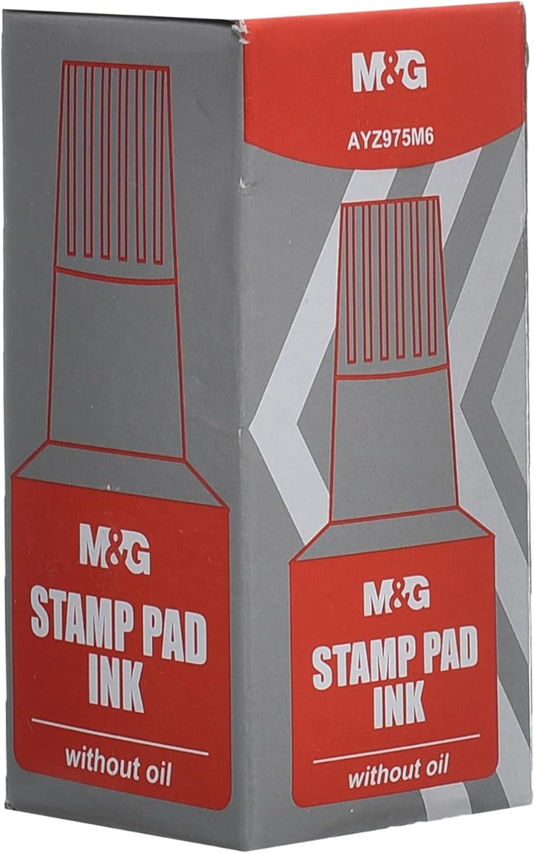 عبوة حبر وسادة ختم M&amp;G Chenguang، حبر أحمر لختم مكتب جريء ونابض بالحياة - رقم: AYZ975M61