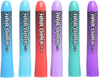 مجموعة طباشير الشعر عالية الجودة من ميدو MD-707، قابلة للغسل، بألوان زاهية، مع مشط، آمنة للاستخدام في صالونات التجميل، مناسبة لمكياج حفلات أعياد الميلاد، عبوة من 6 قطع - ألوان متعددة 