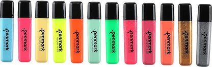 قلم تحديد Penmark، 12 لونًا (4 ألوان نيون، 4 ألوان باستيل، و4 ألوان سيملي) - رقم المنتج: HS-505-12NP