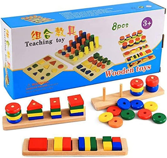Teaching Toy Wooden toys Montessori Bag 8 Pcs