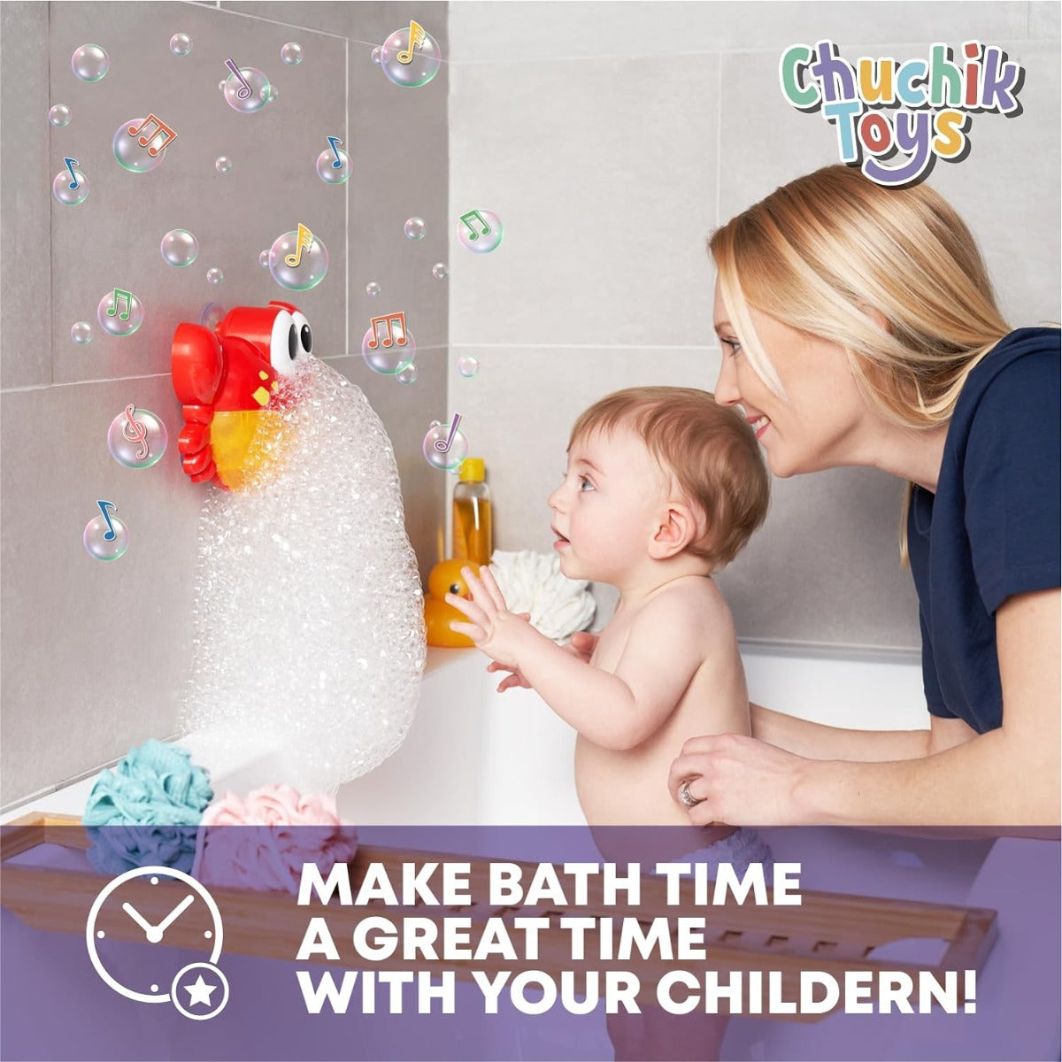 Crab Bath Bubble Maker for Kids Bathtub Time Blows Bubbles