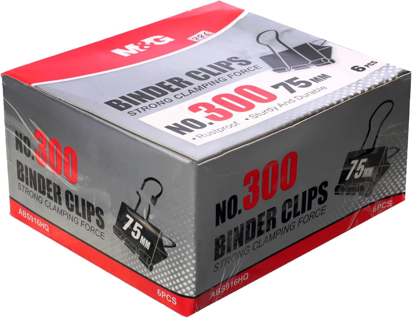 M&G Chenguang Bulldog Clips Box, to Binder Secure Document and Item Storage, 75mm - No:ABS916HQ