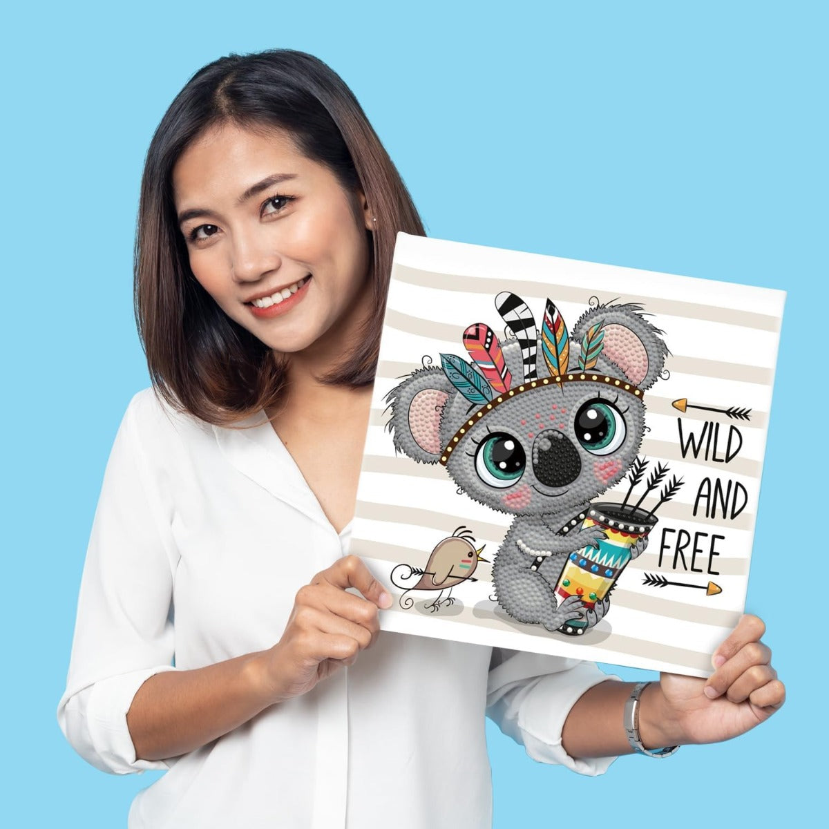 مجموعة دايموند دوتز وايلد آند فري دوتز، مجموعة رسم بالألماس مع حفر جزئي، مجموعة فنون الألماس - رقم: DBX026