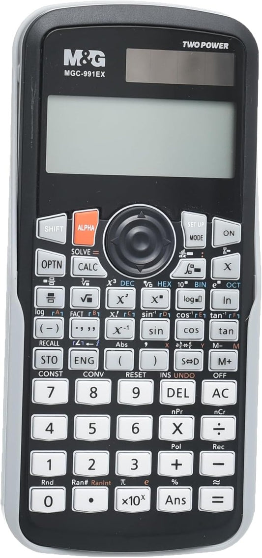 M&G Chenguang Scientific Calculator, Advanced Calculations for School, Large Display, Solar & Battery MGC-991EX- No:ADG981K3