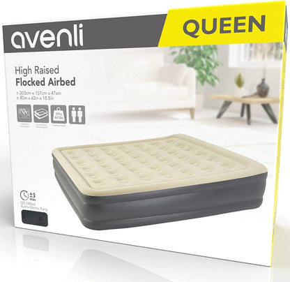 Jilong Avenli Self-Inflating Air Mattress / Guest Bed for 2 People 203 x 157 x 47 cm with Built-In Automatic Pump Beige Anthracite - No:24042EU