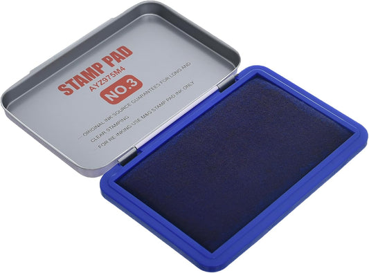 M&G Chenguang Stamp Pad, No.3 Blue Ink for Clear Impressions in Office and Document Stamping - No:AYZ975M4