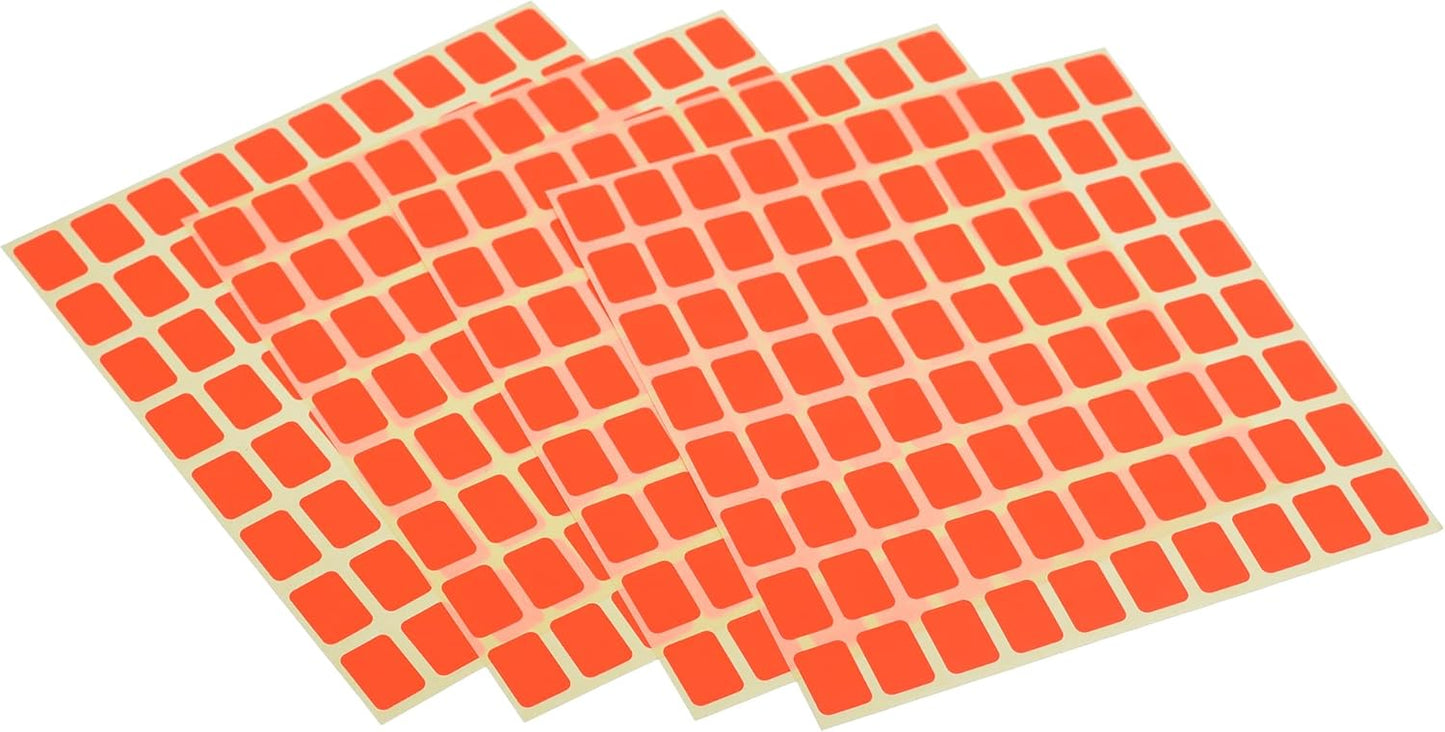El Manar Compact Adhesive Label Sticker, 12x17 mm With Premium Material - Red Fluorescent