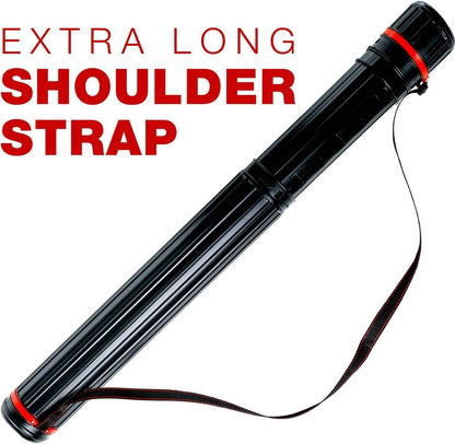 أنبوب رسم تلسكوبي أسود كبير من شركة يو إس آرت سبلاي: القطر الخارجي: 4-7/8 بوصة، القطر الداخلي: 4-1/2 بوصة، الطول: من 30-1/4 إلى 47-3/4 بوصة