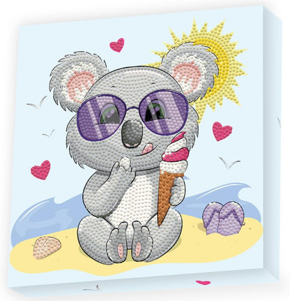 مجموعة لوحات ماسية أصلية خماسية الأبعاد من دايموند دوتز، علبة نقاط كوالا كريم، مع 1739 ماسة - رقم: DBX.040