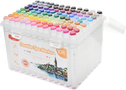 M&G Double-Head Marker Set 108 Colors Fine & Broad Art Drawing (APMV09E1)