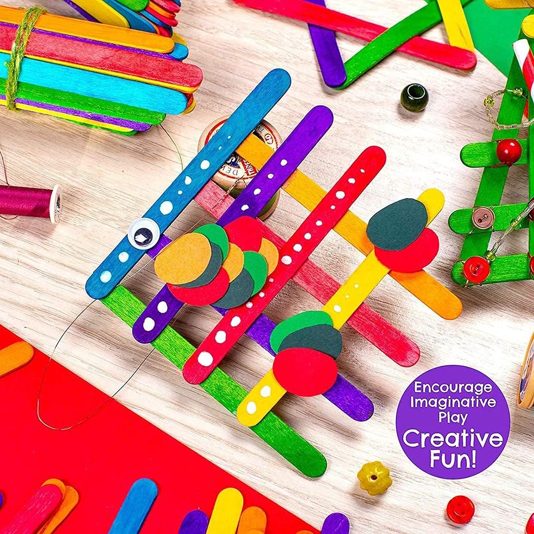 أعواد خشبية لصنع المثلجات، مناسبة للأعمال الفنية والحرف اليدوية - 50 قطعة - رقم: M90 