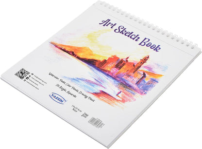 Yassin White Sketchbook 12 Sheets Wire-Bound 19×15cm Creative Drawing