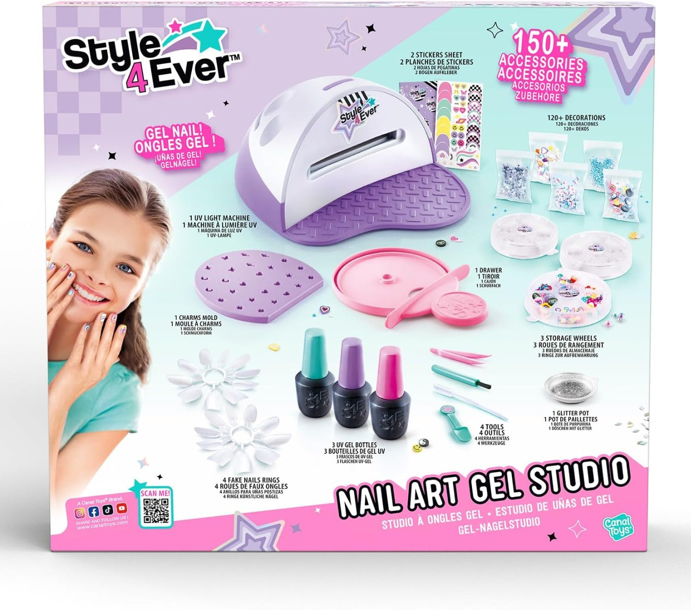 مجموعة أدوات تزيين الأظافر من كانال تويز - ستايل فور إيفر OFG 241 جل ستوديو مع مصباح تجفيف أظافر بالأشعة فوق البنفسجية
