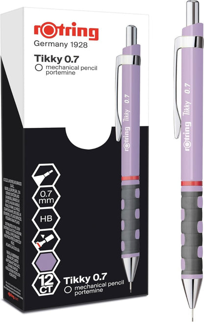 Rotring Tikky Pastel Mechanical Pencils HB 0.7 mm(Orchid Bloom) with Comfort Rubber Grips