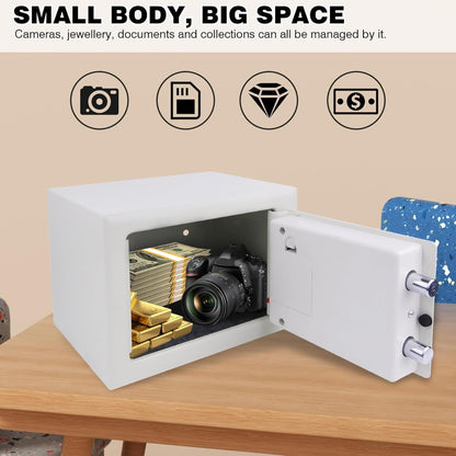 خزنة أمان عالية الأمان سعة 4.6 لتر بقفل فولاذي، صندوق نقود، صندوق أمان للمجوهرات - رقم: M132 