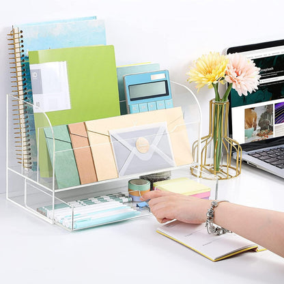 Acrylic Clear Office Organizer Multiple Space.