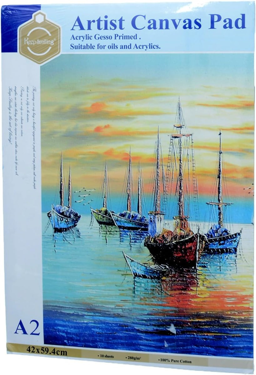 Keep Smiling A2 Canvas Sketchbook, 10 Sheets - NO: 280 Gsm