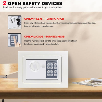خزنة أمان عالية الأمان سعة 4.6 لتر بقفل فولاذي، صندوق نقود، صندوق أمان للمجوهرات - رقم: M132 