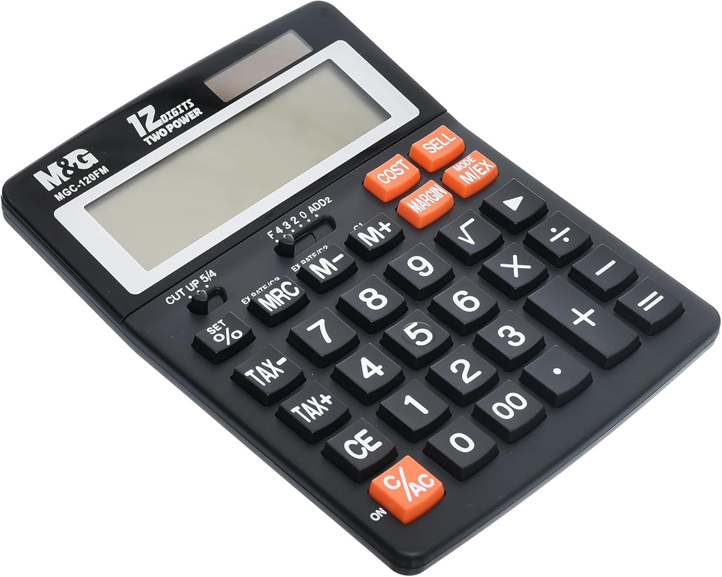 M&G Chengaung Desktop Calculator 12 Digits Two Power Source with Tax Function and Cost Sell Margin - No:ADG981K1