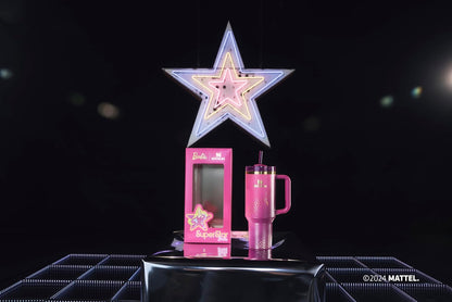 Stanley x Barbie Superstar Quencher H2.0 40 oz (1.18L) Insulated Tumbler with Handle & Straw Lid – Pink Limited Edition Gift Box