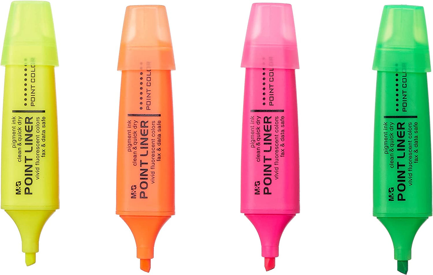 مجموعة أقلام التظليل الفوسفورية من إم آند جي (4 أقلام)