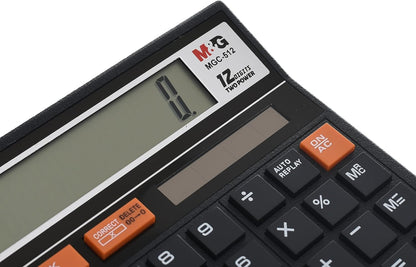 آلة حاسبة M&amp;G Chenguang، تصميم موثوق به ذو 12 رقمًا لدقة عالية في المكتب، شاشة كبيرة، موفرة للطاقة، متينة، إلكترونيات الأعمال - رقم: ADG981K4