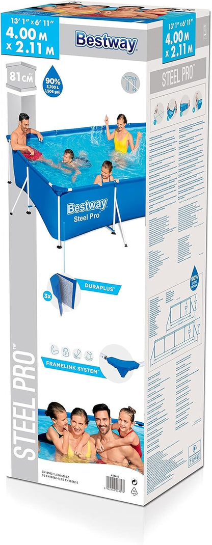 Bestway Steel Pro Rectangular Above Ground Pool 400×211×81cm – No.56405