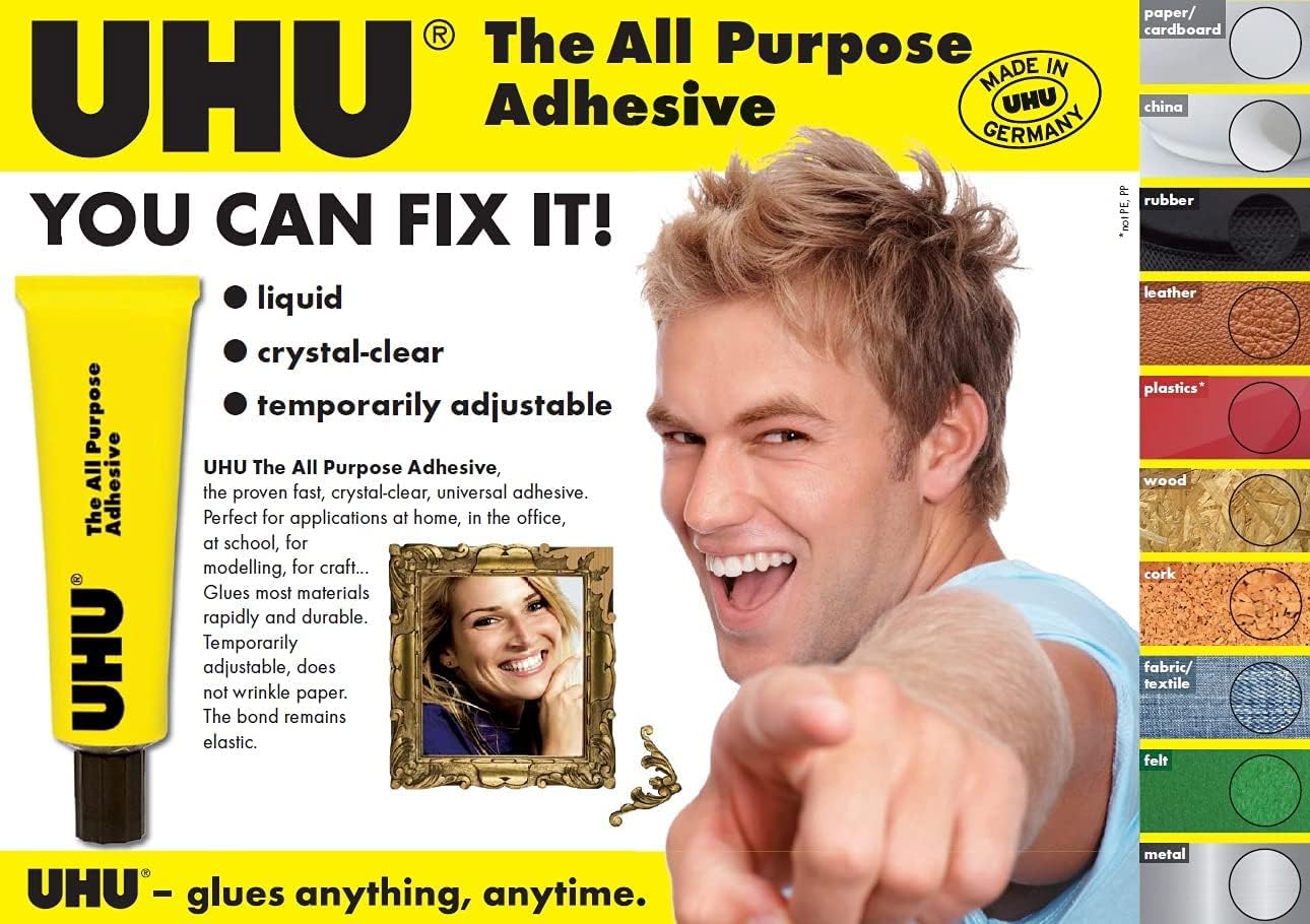 UHU all purpose adhesive clear glue 33ml tube better value than the 35ml version
