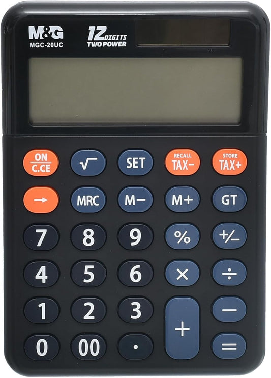 M&G Chenguang Desktop Calculator, Tax Function, 12 Digits, Dual Power, Reliable Performance Model MGC-20UC - No:ADG981J9