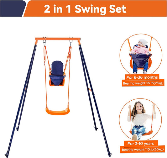 Hedstorm 2 in 1 Design Toddler Swing Set  - No:M08835