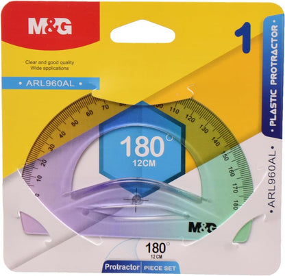 M&G Plastic Protractor 180 Degree, Crafted From High-Quality Materials - NO: Arl960Al