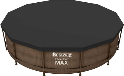 غطاء Bestway Flowclear الدائري المصنوع من مادة PVC بطول 12 قدمًا لحمامات السباحة فوق الأرض (3.66 متر) - رقم: 58037