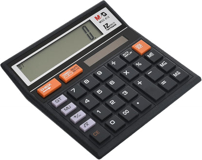 آلة حاسبة M&amp;G Chenguang، تصميم موثوق به ذو 12 رقمًا لدقة عالية في المكتب، شاشة كبيرة، موفرة للطاقة، متينة، إلكترونيات الأعمال - رقم: ADG981K4