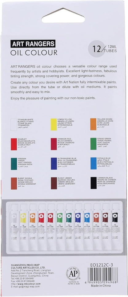 Art Rangers Pack Of 12 Tubes  Oil Colour Tubes 12 ml - No:EO1212C-3