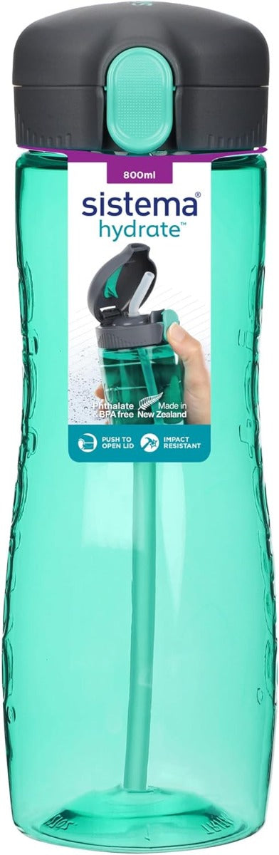 Sistema Hydrate Quick Flip Water Bottle 800 ml BPA Free Water Bottle with Straw - No:00630
