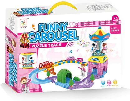 لعبة أحجية جديدة وممتعة على شكل مسار دوار، مزودة بإضاءة وصوت، 48 قطعة - رقم: 2167A