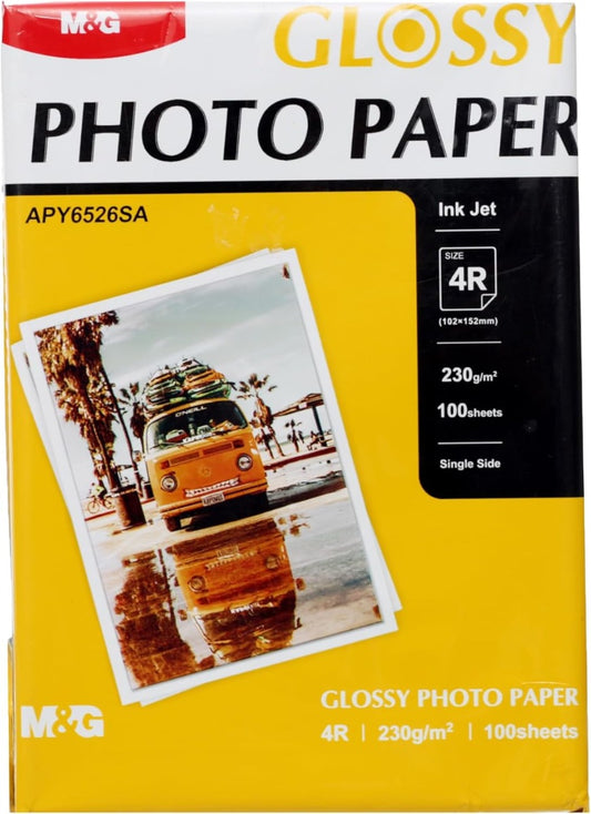 M&G Chenguang Glossy Paper, 230gsm 10.2x15.2cm for Vibrant Small-Format Photo and Craft Printing - No:APY6526SA