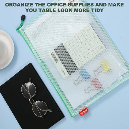 M&G Chenguang Grid Zipper Document Bag Zipper Envelope, Size:B5 - 1pcs - No:ADMN4283