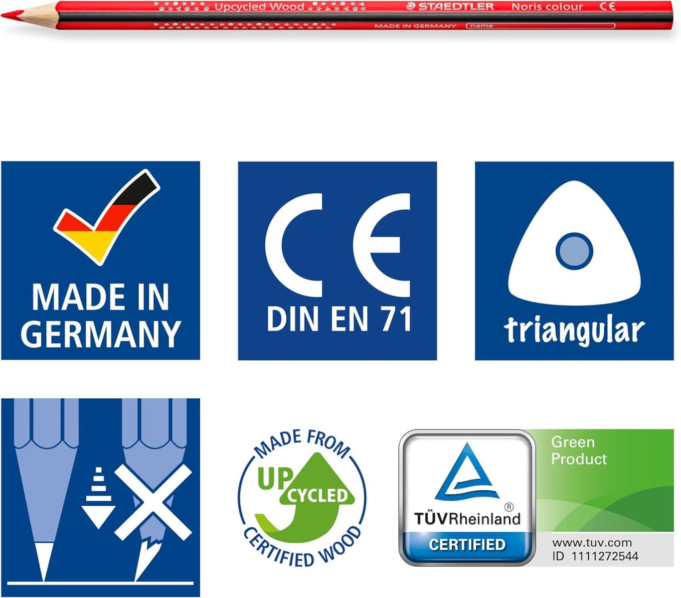 Staedtler Noris colour colouring pencils in assorted colours, pack of 20 plus 4 FREE pencils - No:185 C24P