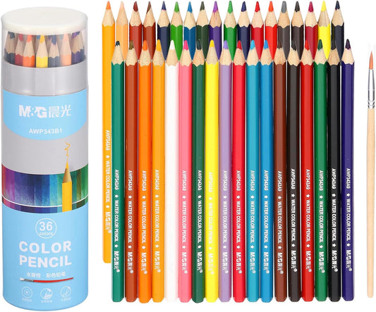 M&G Chenguang Pack of 36 Colors Colored Pencils Set, 36pcs Drawing Color Pencil Water Soluble Art Supplies - No:AWP343B1