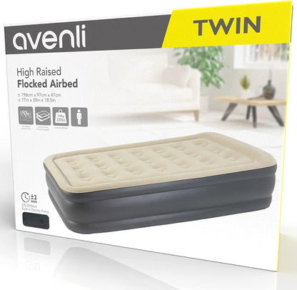 مرتبة هوائية ذاتية النفخ من جيلونج أفينلي / سرير ضيوف فردي لشخص واحد، 196 × 97 × 47 سم، مزودة بمضخة أوتوماتيكية مدمجة، لون بيج أنثراسيت - رقم: 24041EU