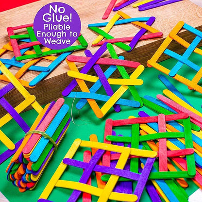 أعواد خشبية لصنع المثلجات، مناسبة للأعمال الفنية والحرف اليدوية - 50 قطعة - رقم: M90 