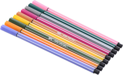M&G Chenguang Set of 12 Water-Based Markers Felt Tip Pens, Bright Art Creations, Fine Tip - No:ACP901EX