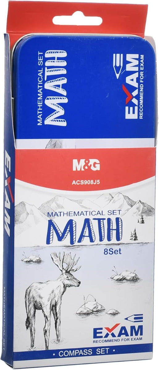 M&G Chenguang Exam Mathematical Geometric Set, Precise Tools, 8 Pcs - No:ACS908J5